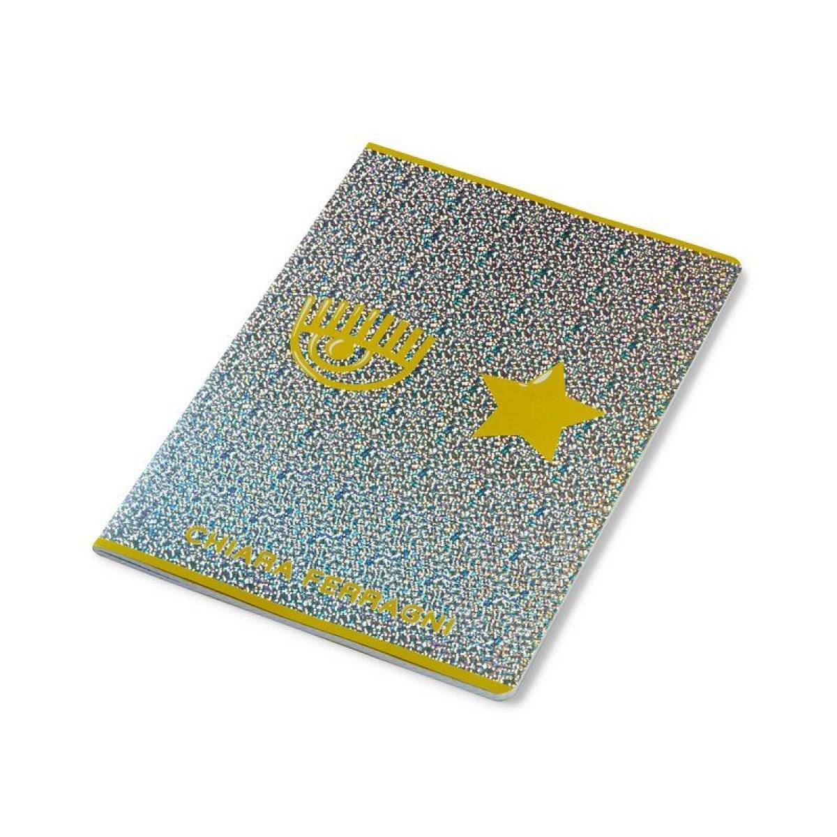 Caiet capsat Chiara Ferragni A4 M 42 file hartie FSC 80gr coperta 240gr argintiu cu galben